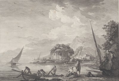Vista de los Restos del Templo de Venus en la Isla de Nisida Cerca de Pouzzol, 1761 de Noël Le Mire