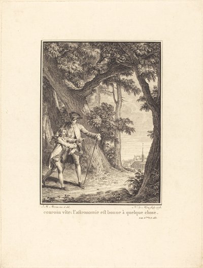 Corramos rápido: la astronomía es buena para algo de Noël Le Mire after Jean Michel Moreau