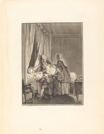 La inoculación del amor de Noël Le Mire after Jean Michel Moreau