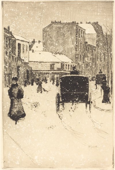 Boulevard Clichy en la nieve de Norbert Goeneutte
