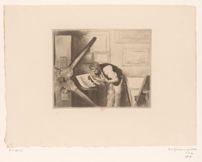 Retrato de Henri Charles Guérard en su estudio de Norbert Goeneutte