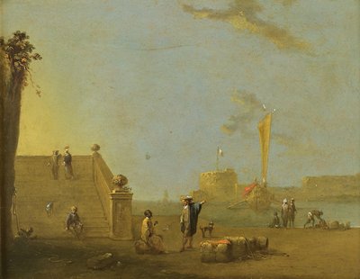 Escena del Puerto en un Puerto Español de Norbert Joseph Carl Grund