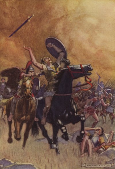 Muerte de Sexto (litografía en color) de Norman Ault