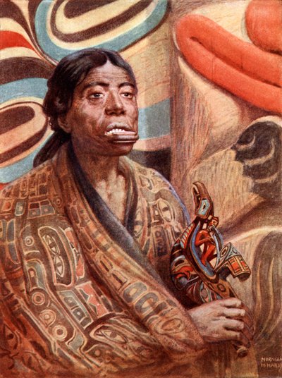 Una mujer Haida de la Isla de la Reina Carlota (Noroeste de América) de Norman Hardy