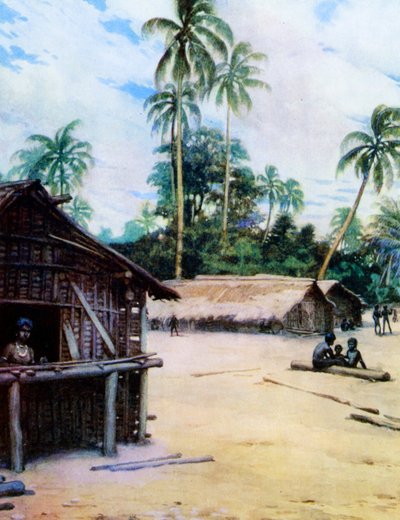 Un Pueblo en las Islas Salomón, 1908 de Norman Hardy