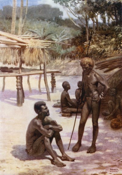 Un cobertizo de ñame en la isla de Tierra Espíritu Santo, Nuevas Hébridas de Norman Hardy