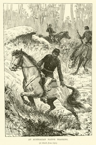 Un nativo australiano rastreando de Norman Hardy