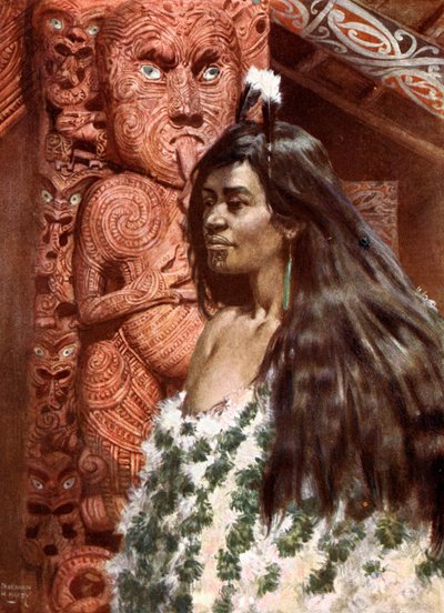 Chica maorí: Nueva Zelanda de Norman Hardy