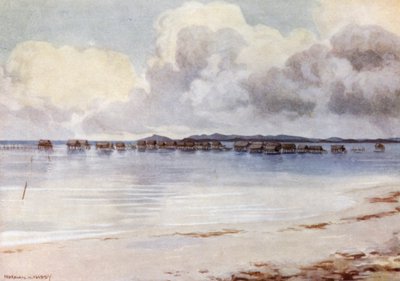 Aldea marina, Tupusuli, Nueva Guinea Británica de Norman Hardy