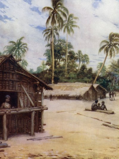 Aldea de las Islas Salomón, cerca de Marau Sound, Nueva Florida de Norman Hardy