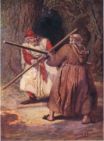 Se rindió ante los golpes firmes de Fray Tuck, ilustración de 