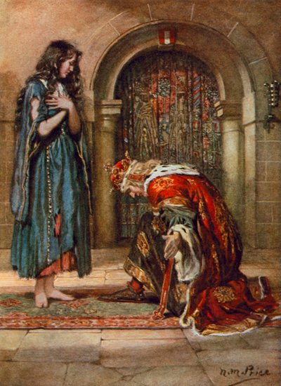 Tennyson, The Beggar-Maid (litografía en color) de Norman Mills (after) Price