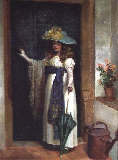 Niña con un Paraguas de Norman Prescott Davies