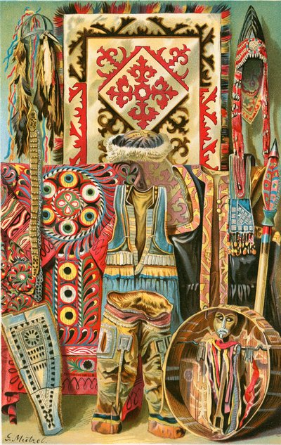 Cultura de los mongoles: telas y diseños de North American