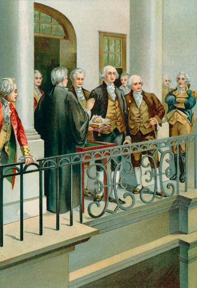 George Washington tomando el juramento como Presidente de North American