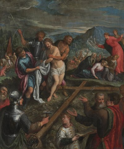 Preparación para la Crucifixión, c.1600 (óleo sobre cobre) de Northern Italian School