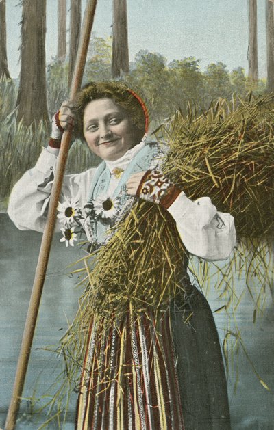 Chica noruega durante la cosecha de Norwegian Photographer