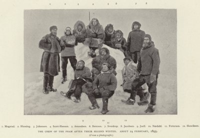 La tripulación del Fram después de su segundo invierno, alrededor del 24 de febrero de 1895 de Norwegian Photographer