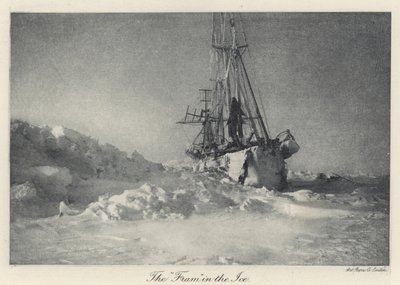 El "Fram" en el hielo (foto en blanco y negro) de Norwegian Photographer