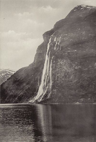 Las siete hermanas (cascada) Geiranger (fotografía en b/n) de Norwegian Photographer