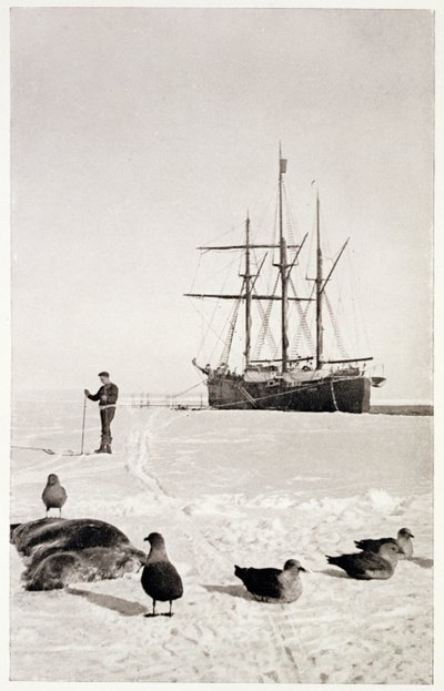 El "Fram" en la Bahía de las Ballenas, de "El Polo Sur: Relato de la expedición antártica noruega en el Fram de Norwegian School