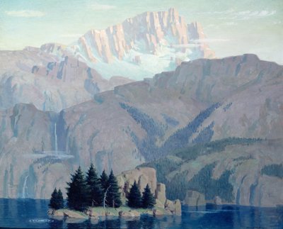 Previendo el sol, c.1920 (óleo sobre tabla) de Norwood MacGilvary