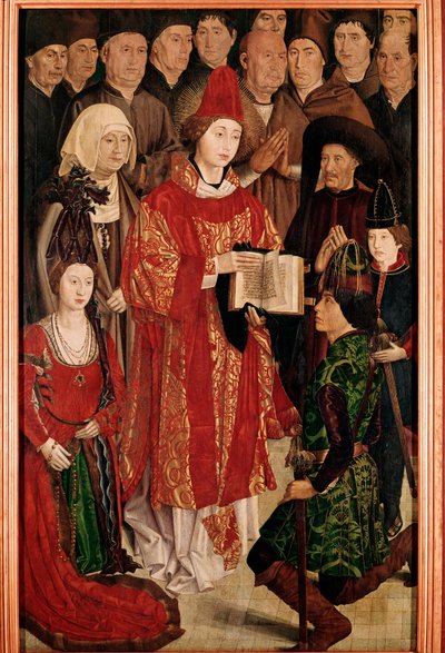 Políptico de San Vicente: el panel del Infante, con Enrique el Navegante y la familia real portuguesa de Nuno Goncalves or Gonzalvez
