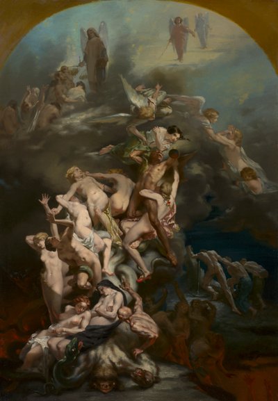 El cielo y el infierno, c.1850 (óleo sobre tela) de Octave Tassaert