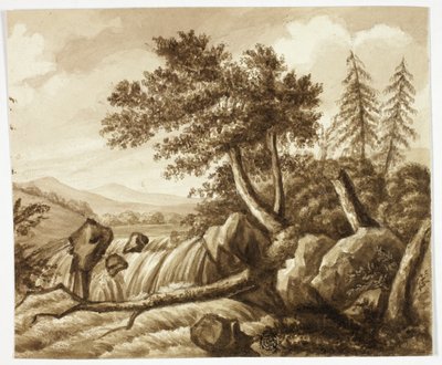Cascada en paisaje rocoso de Octavius Oakley
