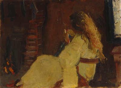 Cabello seco junto a la chimenea de Oda Krohg