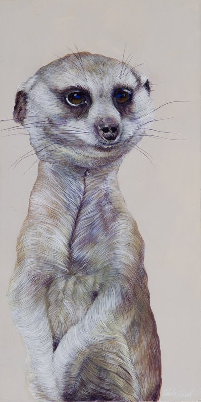 Suricata 1, 2009 (acrílico sobre madera) de Odile Kidd