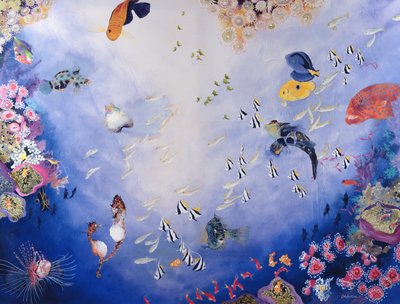 Mundo submarino IV (acrílico sobre lienzo) de Odile Kidd