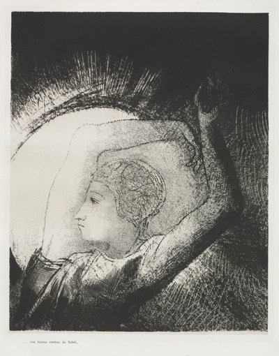 Una mujer vestida con el sol de Odilon Redon