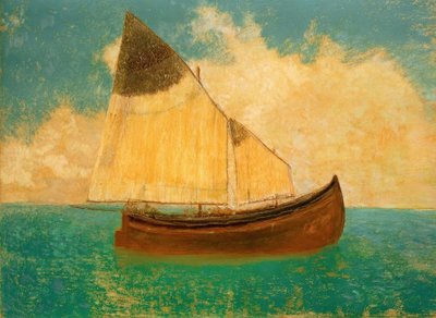A la deriva (El bote con velas amarillas) de Odilon Redon
