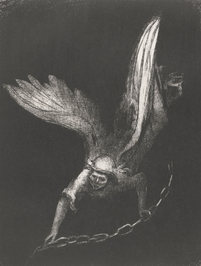 Un ángel con una cadena en sus manos, 1899 de Odilon Redon