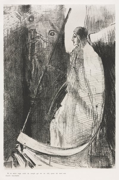 Y Otro Ángel Salió del Templo que Está en el Cielo, y Él También con una Hoz Afilada de Odilon Redon