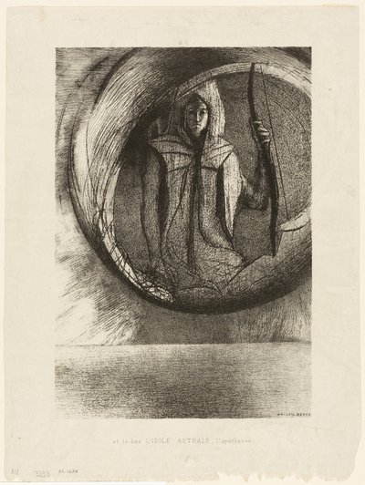 Y más allá, el ídolo astral, la apoteosis, lámina 2 de 6 de Odilon Redon