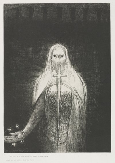 Y Tenía en su Mano Derecha Siete Estrellas; y de su Boca Salía una Espada Aguda de Dos Filos de Odilon Redon