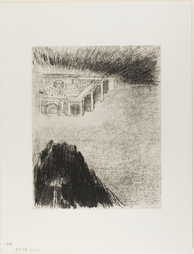 Y yo, Juan, vi la ciudad santa, la nueva Jerusalén, descendiendo del cielo de Dios, lámina 11 de 12 de Odilon Redon