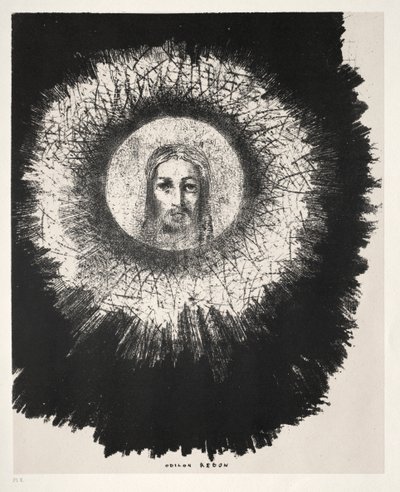 Y en el mismo disco del sol brilla el rostro de Jesucristo de Odilon Redon