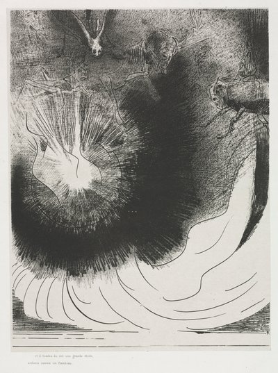Y Cayó del Cielo una Gran Estrella, Ardiendo como una Lámpara de Odilon Redon