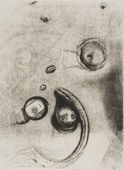 Y esos ojos sin cabezas flotaban como moluscos, lámina 13 de 24 de Odilon Redon
