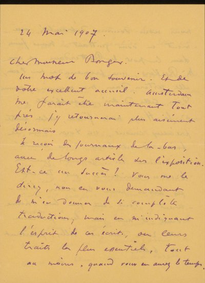 Brief an Andries Bonger de Odilon Redon