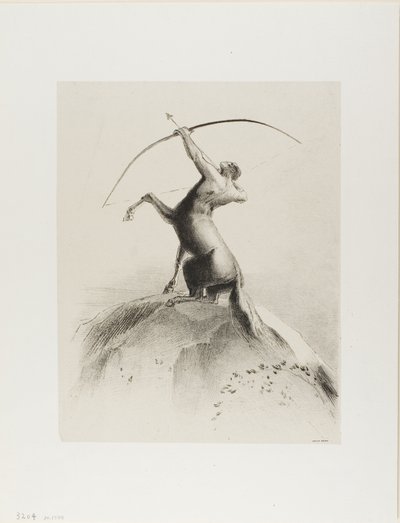 Centauro apuntando a las nubes de Odilon Redon