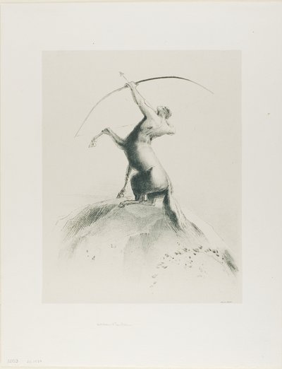 Centauro Apuntando a las Nubes de Odilon Redon