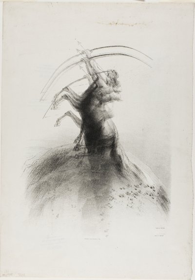 Centauro apuntando a las nubes de Odilon Redon