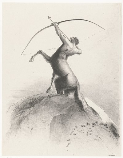 El centauro apunta al cielo
Centaure visant les Nues de Odilon Redon