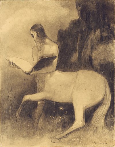 Centauro leyendo de Odilon Redon