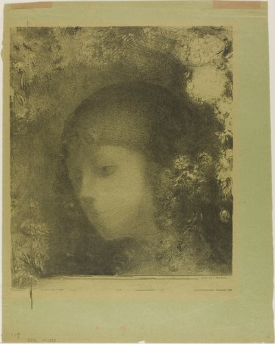 Cabeza de niño con flores de Odilon Redon