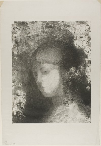 Cabeza de niño con flores de Odilon Redon